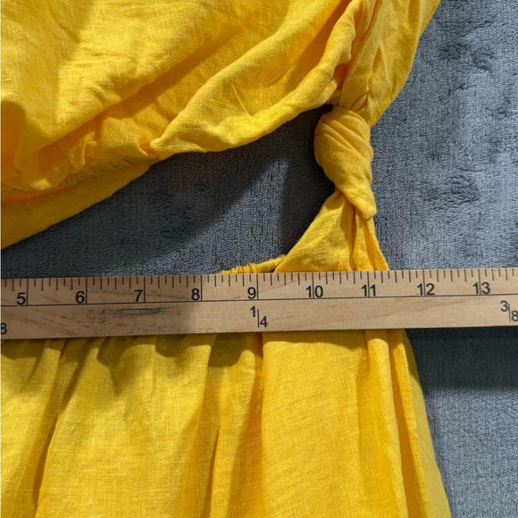 Anthropologie Farm Rio Yellow Open Waist Midi Dress With Pockets Womens XS NWT - Picture 5 of 13